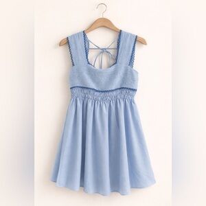 Light Blue Lace-Trim Sundress